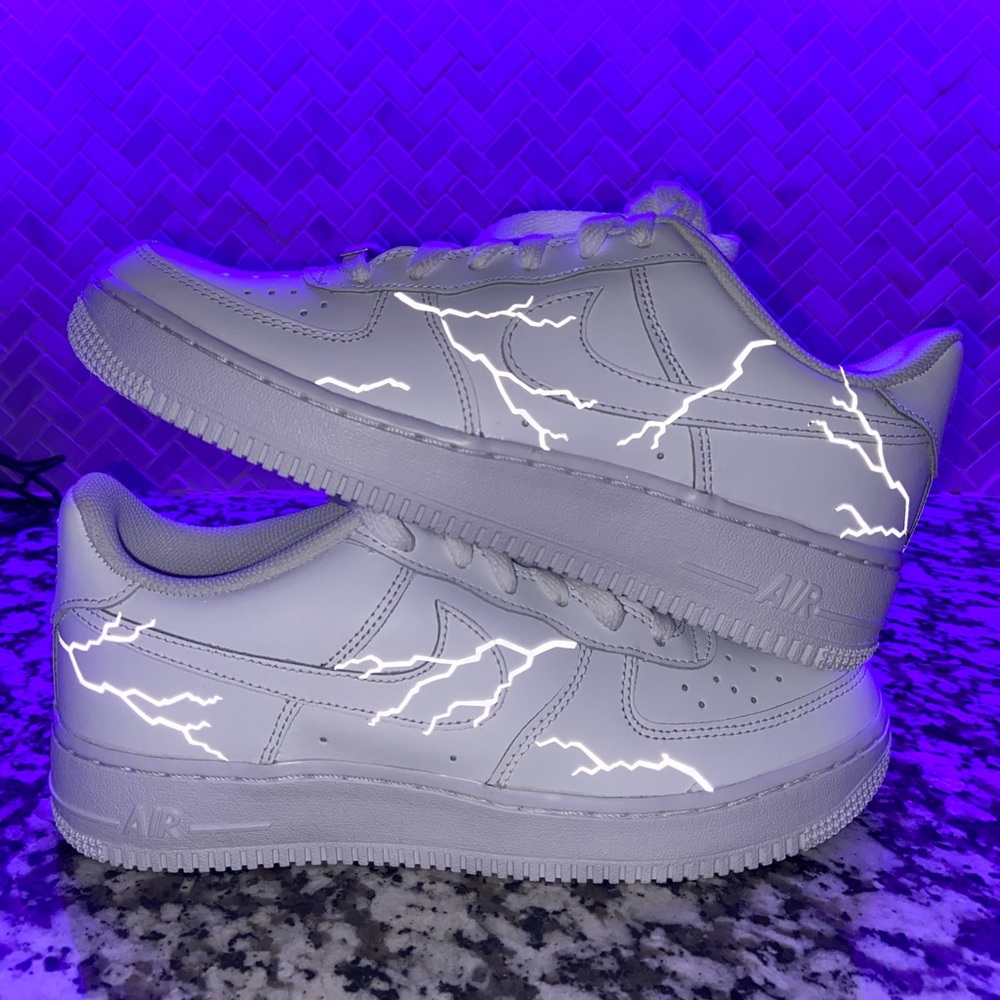 Custom Reflective Lightning Air Force 1s